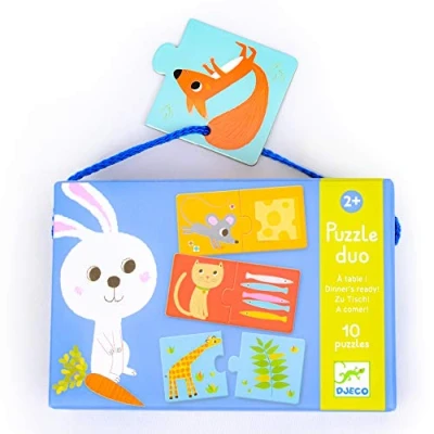 Abbildung von DJECO Puzzle Duo Tiere Essen Kinder Lernspielzeug Bunt DJ08166