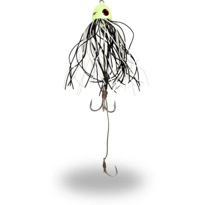Abbildung von Black Cat Battle Teaser Silent Glow In The Dark Meerval Kunstaas 60g Skirted Jig