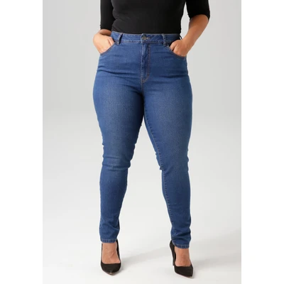Abbildung von Aniston PLUS Skinny fit Jeans, regular waist in dezenter Used Waschung NEUE KOLLEKTION