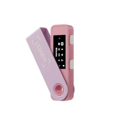Abbildung von Ledger Nano S Plus Hardware Wallet zum Schutz von Kryptos, NFTs und Token (Pastellpink)