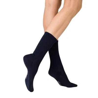Abbildung von KUNERT Damen Finest Cotton Druckfreier Bund Strick Socken, Marine 0360, 39/42