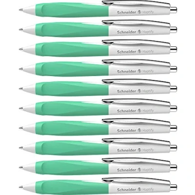 Abbildung von Schneider Haptify Kugelschreiber (Schreibfarbe: blau, Strichstärke: Mittel, 10er Pack) weiss mint