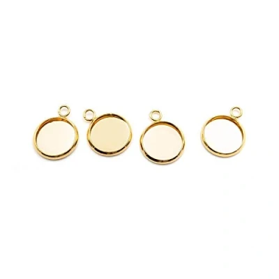 Abbildung von Vintageparts Fassungen aus 304 Edelstahl 12mm 4 Stück zum Schmuck selber basteln