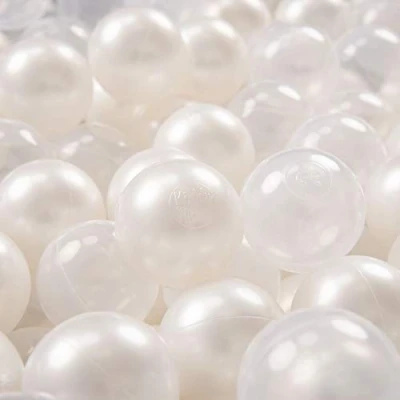 Abbildung von KiddyMoon 100/6Cm Kinder Bälle Für Bällebad Spielbälle Baby Plastikbälle Made In EU, Perle/Transparent