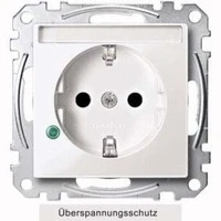 Abbildung von Merten MEG2305 0319 SCHUKO Steckd. m. Übersp.schutz u. Schriftf., BRS, StK, polarws. glänz., Sys. M