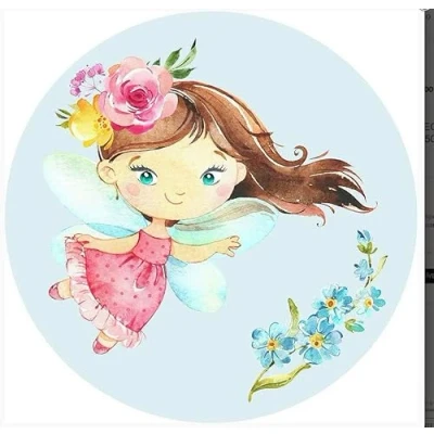 Abbildung von Fondant Tortenaufleger Tortenbild Geburtstag kompatibel mit Prinzessin Ballerina Fee K 2