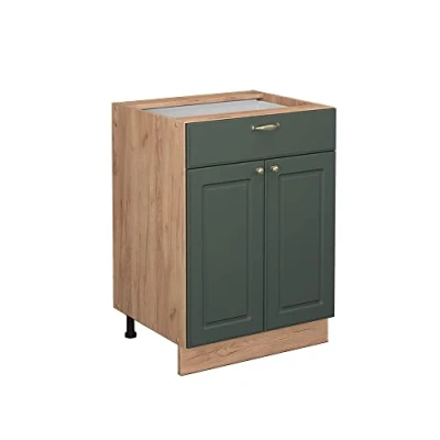 Abbildung von Vicco Unterschrank Fame Line, Grün Gold Landhaus/Eiche 60cm, ohne Arbeitsplatte