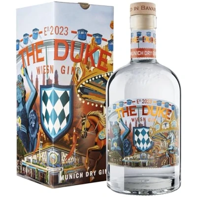 Abbildung von THE DUKE Munich Dry Gin Wiesn Edition Handgefertigter, Bio zertifizierter aus München mit 13 einzigartigen Botanicals limitierte Oktoberfest Ausgabe, 45% vol (0,7 l)