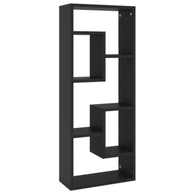 Abbildung von vidaXL Wandregal Hängeregal Bücherregal Schweberegal Wandboard Wandschrank Dekoregal Büroregal Freischwebend Regal Schwarz 36x16x90cm Holzwerkstoff