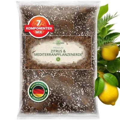 Abbildung von ORAGARDEN Zitruserde und Mediterranpflanzenerde für Zimmerpflanzen Garten 3L Terrarien Substrat Pflanzen, Palmen, Blumen, Grünpflanzen 7 Komponenten Zitrus Erde