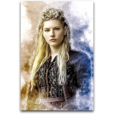 Abbildung von LBMED Leinwand Druck Poster Wikinger Lagertha Malerei für Wohnzimmerdekoration Wandkunst Kunstwerk Kunstdrucke Bild 23.6&quot;x35.4&quot;(60x90cm) Kein Rahmen