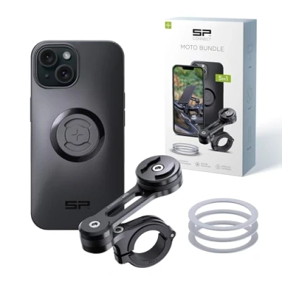 Abbildung von SP CONNECT Moto Bundle II SPC+ kompatibel mit iPhone 15 Handyhalter für Motorrad Bike Moped Roller Gadget Halterung Navi