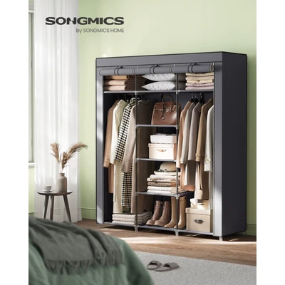 Abbildung von SONGMICS Kleiderschrank faltbare Garderobe mit Kleiderstangen