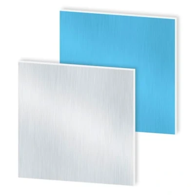 Abbildung von iMeistek 6063 Aluminiumblech mit beidseitiger Schutzfolie, 150mm x 1,5mm Wandstärke, quadratische Aluminiumplatte (2 Stk.)