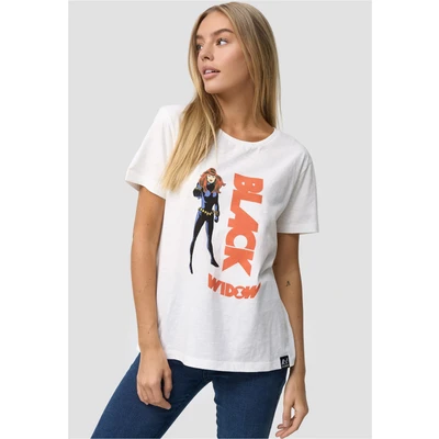 Abbildung von Re:Covered Black Widow Tshirt print, Damen, Größe: Small, Ecru