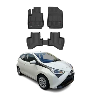 Abbildung von OMAC Gummi Fußmatten kompatibel mit Toyota Aygo 2014 2022 Premium TPE Automatten