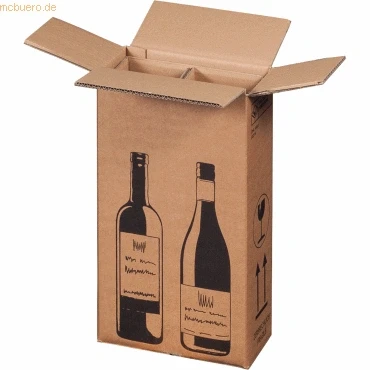 Abbildung von smartboxpro Versandkarton 00069082 für 2 Flaschen 10 Stück