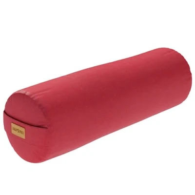 Abbildung von GORILLA SPORTS Yoga Bolster Yogakissen Ø20cm, aus 100% Baumwolle, mit Dinkelfüllung, Yogarolle, Waschbarer, Tragegriff, Yogakissen, für Restorative Yoga, Pilates