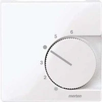 Abbildung von Schneider Electric Merten 534725 Zentralplatte für Raumtemperaturregler Einsatz mit Wechselkontakt, aktivweiß glänzend, System M, Made in Germany