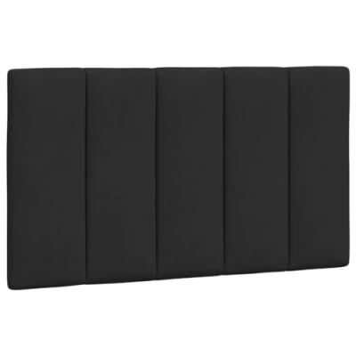 Abbildung von vidaXL Kopfteil Kissen, Kopfteilkissen mit Linien Design, Bett Kopfkissen Klettverschlüssen auf Rückseite, Kopfteilpolster Kopfpolster, Schwarz 90cm Samt