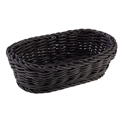 Abbildung von APS Korb, oval &quot;PROFI LINE&quot; Körbchen, Flechtkorb aus Polypropylen Abmessungen: 19 x 12 cm/Höhe: 6 cm/Farbe: Schwarz