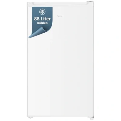 Abbildung von homeX Kühlschrank ohne Gefrierfach, Vollraumkühlschrank klein 88L Nutzinhalt, freistehend und kompakt, Tischkühlschrank leise 39 dB, Fridge mit LED Innenbeleuchtung Temperaturregelung, weiß
