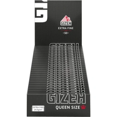 Abbildung von Gizeh Black Queen Size 1 1/4 Format Extra Fine 3 Boxen (75x Booklets)