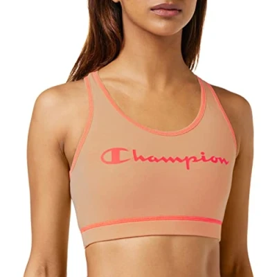 Abbildung von Champion Damen Athletic C Quick Dry Logo Sport BH, Flamingo Pink, S