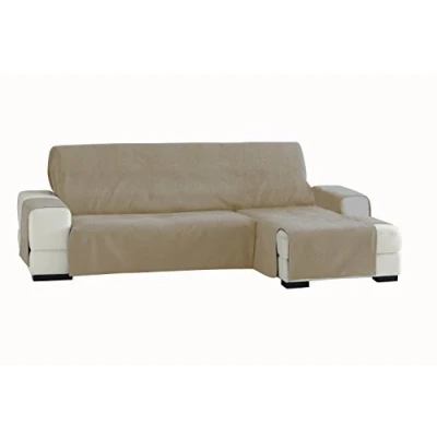 Abbildung von Eysa Praktische Sofabezüge, Chaiselongue 240 cm, Rechte Vorderansicht, Stoff, Beige, Drei Sitzplätze