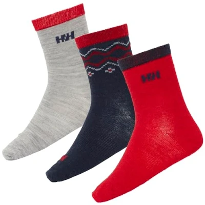 Abbildung von Kinder Unisex Helly Hansen K Wool Sock 3Pk, Grau Melange, 26 28