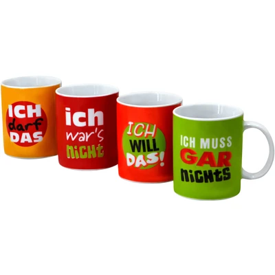 Abbildung von Retsch Arzberg Becher &quot;Machosprüche&quot;, (Set, 4 tlg.), teilig