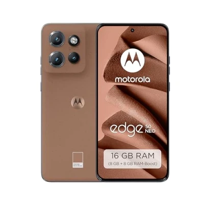 Abbildung von Motorola edge50 neo Smartphone (6,36&quot; Super HD Display, 50 MP Kamera mit Moto KI, 8/256 GB, 4310 mAh, Android 14) Mocha Mousse (Veganes Kunstleder), inkl. Schutzcover