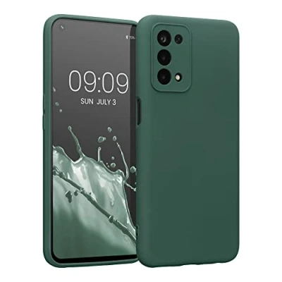 Abbildung von kwmobile Slim Case kompatibel mit Oppo A74 (5G) / A54 Hülle Handyhülle aus Silikon in Moosgrün