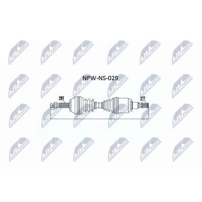 Abbildung von NTY NPW NS 029 Antriebswelle Vorderachse, Vorderachse links, rechts, rechts 660 Schaltgetriebe NISSAN: NP300 Navara Pickup