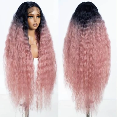 Abbildung von Style Icon Lace Front Perücken 100cm lang gewellt Synthetische für Frauen Low Medium Part Hitzebeständige Fasern (613)