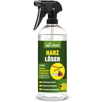 Abbildung von bio chem Harzlöser 750 ml Schnellwirkender Harzentferner mit erstklassiger Lösekraft Für Gartengeräte und Werkzeuge aller Art Made in Germany