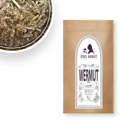 Abbildung von Wermuttee BIO 100g EDEL KRAUT Premium Wermutkraut Tee geschnitten getrocknet &amp; wormwood cut