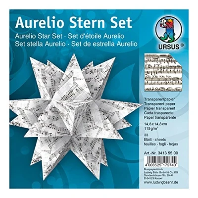Abbildung von Ludwig Bähr Faltblätter Aurelio Stern Noten schwarz 115g/qm 14,8x14,8c