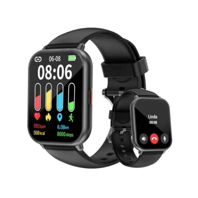 Abbildung von Cloudpoem Smartwatch,1.85 Zoll HD Touch Screen Fitnessuhr mit Telefonfunktion,SpO2 Überwachung Pulsuhr Schlafmonitor Schrittzähler Uhr 100+ Trainingsmodi Sportuhr für Damen Herren Android iOS Handy