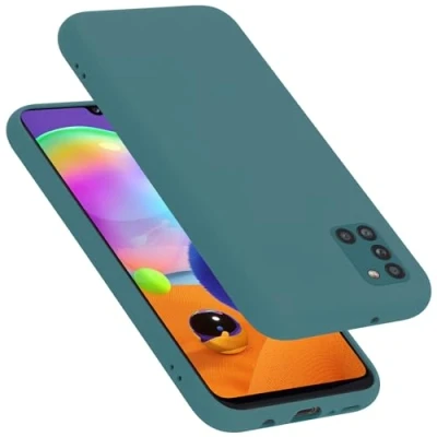 Abbildung von Cadorabo Hülle kompatibel mit Samsung Galaxy A31 Silikon Handyhülle für Case aus flüssigem kratzfeste und stoßfeste dünne TPU Schutzhülle LIQUID GRÜN