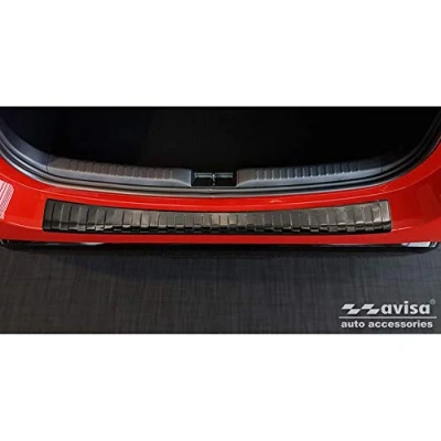 Abbildung von Avisa Schwarz Edelstahl Heckstoßstangenschutz kompatibel mit Toyota Yaris IV Hatchback 5 türer 2020 exkl. GR &#039;Ribs&#039;