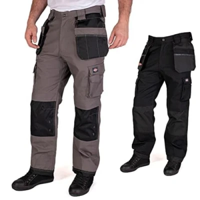 Abbildung von Lee Cooper Herren Premium Multi &amp; Holster Pocket Kneepad Arbeitssicherheitshose Cargohose, Grau / Schwarz, 40&quot; Taille Großes Bein