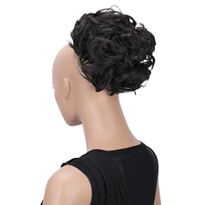Abbildung von CAISHA Dutt Haarteil Zopf Haarknoten Hepburn Haargummi Hochsteckfrisuren DM15cm Gewellt Brünett HK105