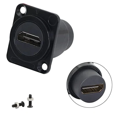 Abbildung von QIANRENON D Typ Einbaubuchse HDMI2.0 Buchse auf Koppler Adapter Konverter HDMI Modularer Stecker
