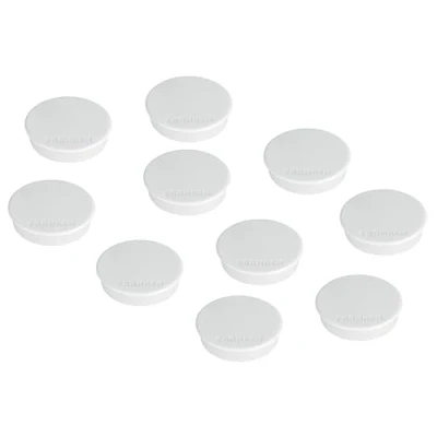 Abbildung von FRANKEN Magnete Rund, 10 Stück, Hochwertige Haftmagnete für Büro, Haushalt, Werkstatt, ideal Whiteboards, Kühlschrank, Plantafeln oder Schaukästen, 38 mm, Weiß, HM38 09