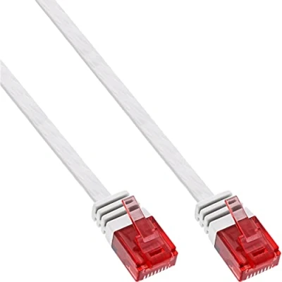 Abbildung von InLine 71601W Patchkabel flach, U/UTP, Cat.6, weiß, 1m