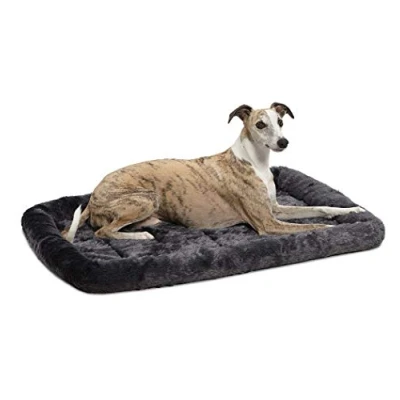 Abbildung von MidWest Homes for Pets Modell 40236 GY Haustierkissen, Hundebett, 91 cm langes Hunde oder Katzenbett mit bequemer Polsterung, ideal für mittelgroße Hunderassen, grau