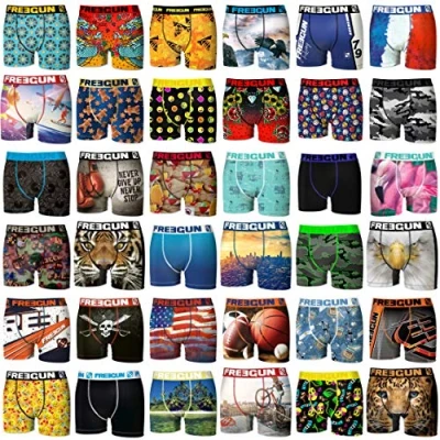 Abbildung von Unterhosen Männer Pack Surprise, Boxershorts Herren, Zufälliges Muster, Ohne Verformung (5er Pack), Mehrfarbig, 3XL