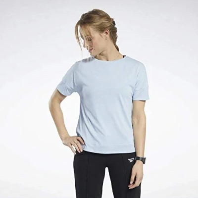 Abbildung von Reebok Damen Ts Ac+Cotton Tee Unterhemd, blau, L