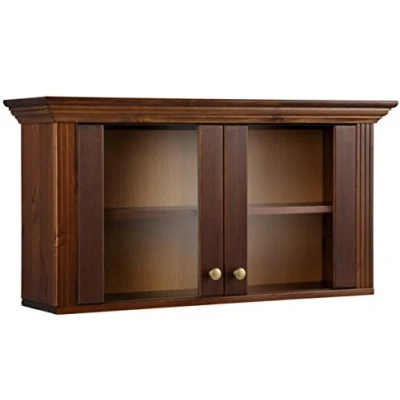Abbildung von clever moebel Vitrine aus Kiefernholz kolonialfarben, Hängeschrank, Wohnzimmer Schrank